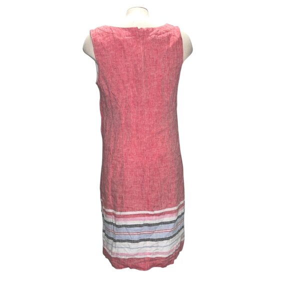 Talbots Linen Shift Dress Seaside Stripe Sleeveless Sz 10 (Medium) Womens Red - Picture 12 of 15